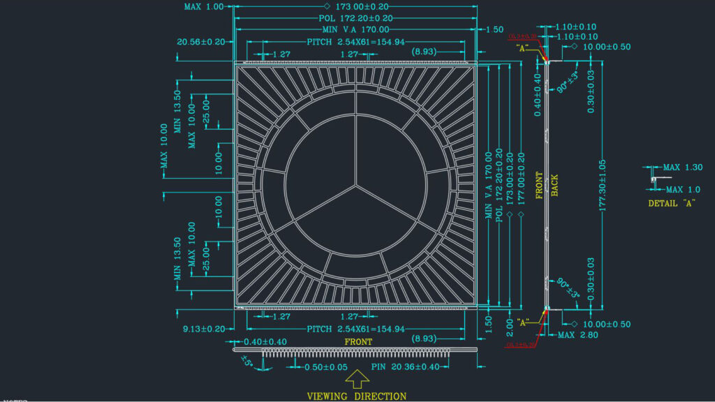 Technical drawing of my ternary clock